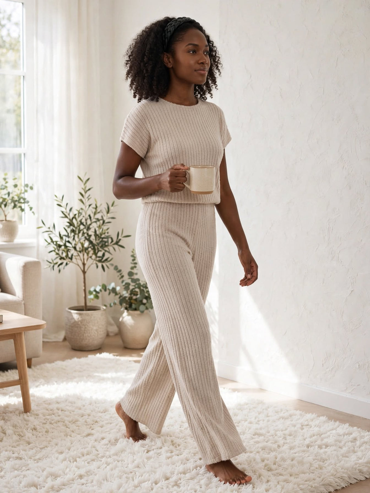 Ribbed Knit Lounge Set