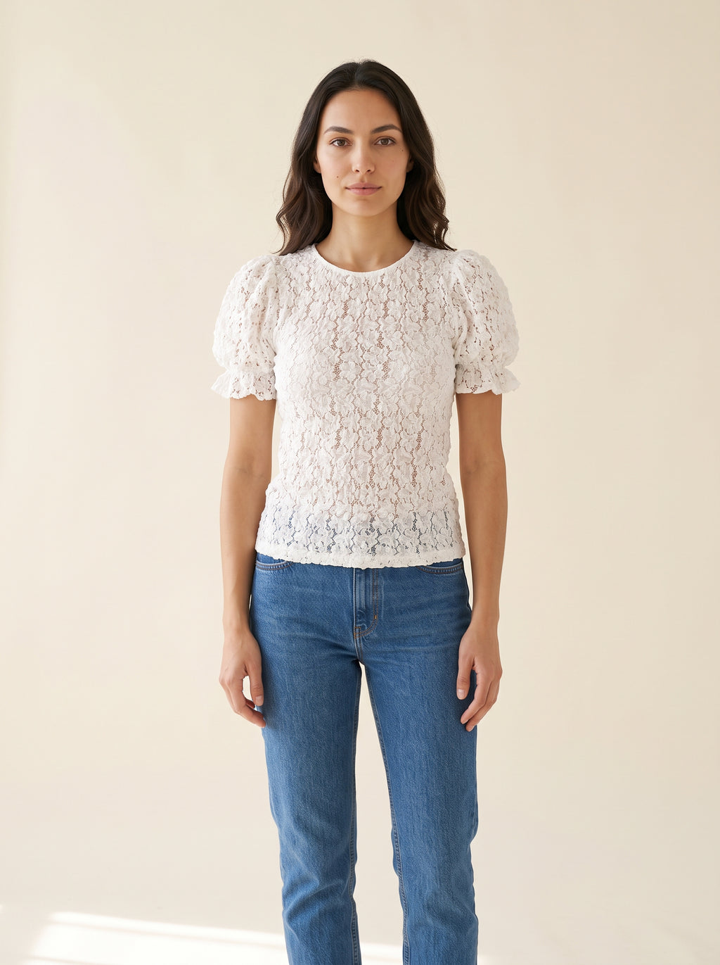 Lace Puff Sleeve Top