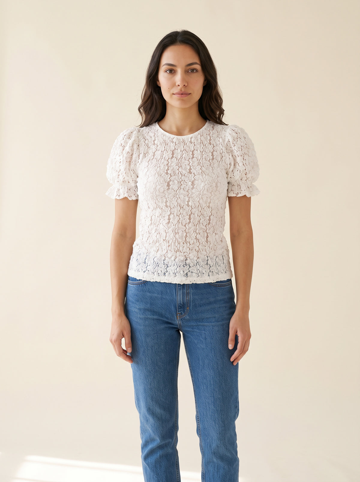 Lace Puff Sleeve Top