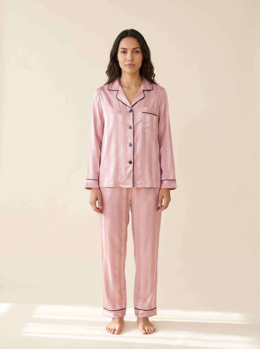 Satin Stripe Pajama Set