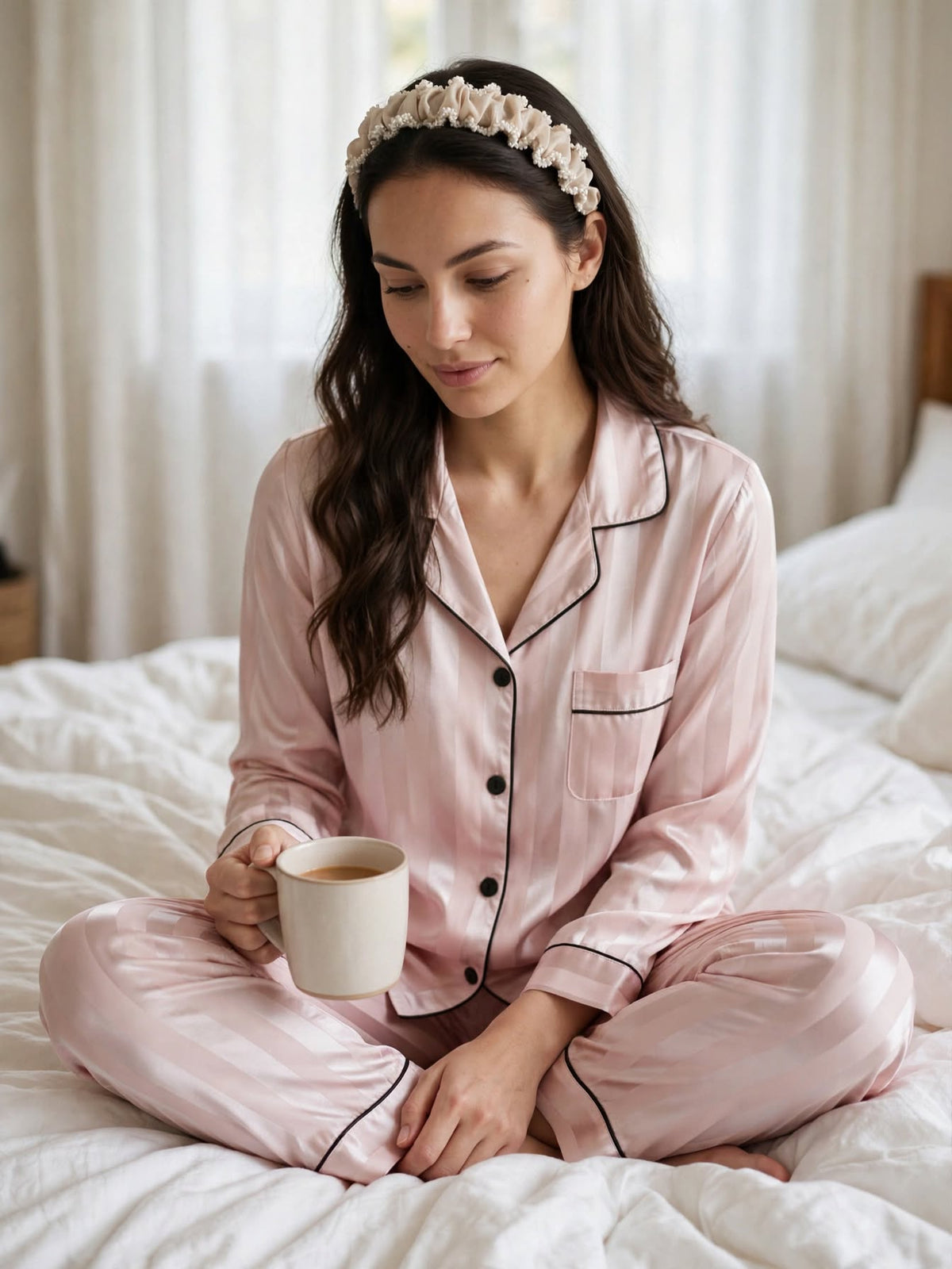 Satin Stripe Pajama Set